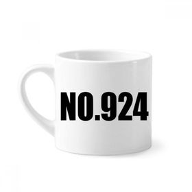 Dıythinker 170 ml Beyaz Lucky No.924 Numara Adı Mini Kahve Seramik Kupa