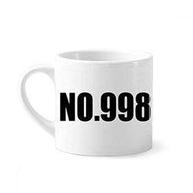 Dıythinker 170 ml Beyaz Lucky No.998 Numara Adı Mini Kahve Seramik Kupa