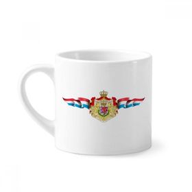 Dıythinker 170 ml Beyaz Lüksemburg Bayrağı Ulusal Amblem Mini Kahve Seramik Kupa