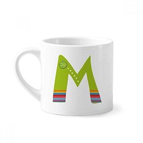 Dıythinker 170 ml Beyaz M Alfabe Turuncu Meyve Sevimli Desenli Mini Kahve Seramik Kupa