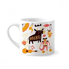 Dıythinker 170 ml Beyaz Madrid İspanyol Bullfight Müzik Fiesta Mini Kahve Seramik Kupa