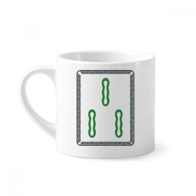 Dıythinker 170 ml Beyaz Mahjong Bambu Bar 3 Fayans Desenli Mini Kahve Seramik Kupa