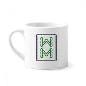Dıythinker 170 ml Beyaz Mahjong Bambu Bar 8 Fayans Desenli Mini Kahve Seramik Kupa
