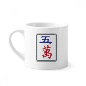 Dıythinker 170 ml Beyaz Mahjong Milyon 5 Fayans Desenli Mini Kahve Seramik Kupa