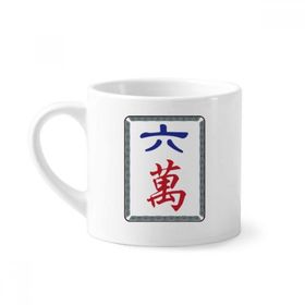 Dıythinker 170 ml Beyaz Mahjong Milyon 6 Fayans Desenli Mini Kahve Seramik Kupa