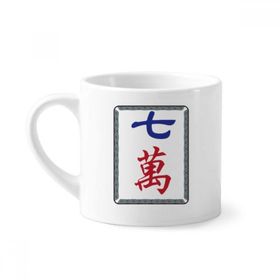 Dıythinker 170 ml Beyaz Mahjong Milyon 7 Fayans Desenli Mini Kahve Seramik Kupa