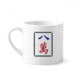 Dıythinker 170 ml Beyaz Mahjong Milyon 8 Fayans Desenli Mini Kahve Seramik Kupa