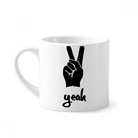 Dıythinker 170 ml Beyaz Makas Silüeti Kişiselleştirilmiş Jest Mini Kahve Seramik Kupa