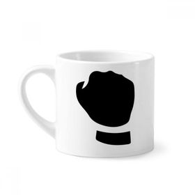 Dıythinker 170 ml Beyaz Make A Fist Jest Silüeti Desenli Mini Kahve Seramik Kupa
