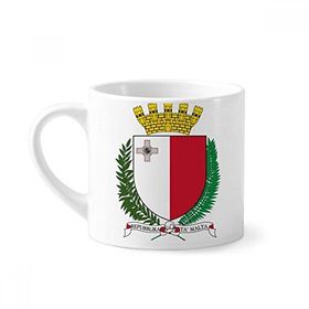 Dıythinker 170 ml Beyaz Malta Avrupa Ulusal Amblem Mini Kahve Seramik Kupa