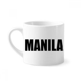 Dıythinker 170 ml Beyaz Manila Filipinler Şehir Adı Mini Kahve Seramik Kupa