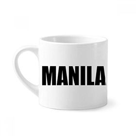 Dıythinker 170 ml Beyaz Manila Filipinler Şehir Adı Mini Kahve Seramik Kupa