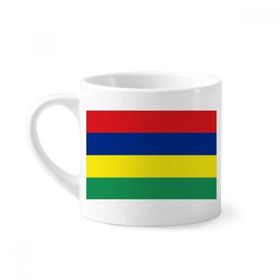 Dıythinker 170 ml Beyaz Mauritius Ulusal Bayrağı Afrika Ülke Mini Kahve Seramik Kupa