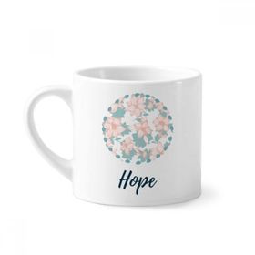 Dıythinker 170 ml Beyaz Mavi Curacao Çiçek Bitki Boyası Mini Kahve Seramik Kupa