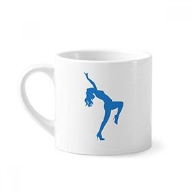Dıythinker 170 ml Beyaz Mavi Danslar Dolgun Kız Mini Kahve Seramik Kupa