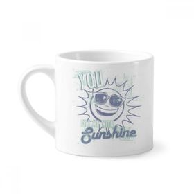 Dıythinker 170 ml Beyaz Mavi Güneş Işığı Cam Hava Durumu Mini Kahve Seramik Kupa