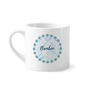 Dıythinker 170 ml Beyaz Mavi Tomurcuk Çiçek Bitki Boyası Mini Kahve Seramik Kupa