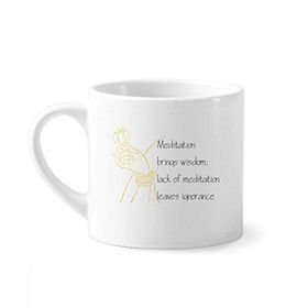 Dıythinker 170 ml Beyaz Meditasyon Brings Wise Buddha Alıntı Mini Kahve Seramik Kupa