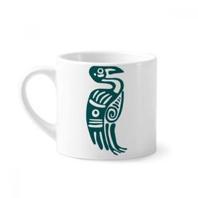 Dıythinker 170 ml Beyaz Meksika Totems Kartal Antik Uygarlık Kuş Mini Kahve Seramik Kupa