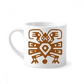 Dıythinker 170 ml Beyaz Meksika Totems Meksika Antik Medeniyet Mini Kahve Seramik Kupa