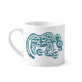 Dıythinker 170 ml Beyaz Meksika Totems Meksika Hayvan Antik Medeniyet Mini Kahve Seramik Kupa