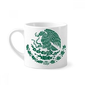 Dıythinker 170 ml Beyaz Meksika Ulusal Amblem Ülke Mini Kahve Seramik Kupa