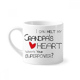 Dıythinker 170 ml Beyaz Melt Heart Best Grandfather Love Mini Kahve Seramik Kupa