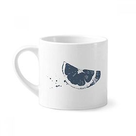 Dıythinker 170 ml Beyaz Meyve Limon Sulu Boya İllüstrasyon Desenli Mini Kahve Seramik Kupa