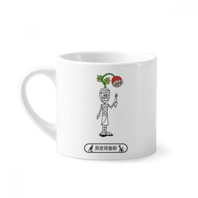 Dıythinker 170 ml Beyaz Mısır Mumya Cadılar Bayramı Mutasyonu Horus Mini Kahve Seramik Kupa