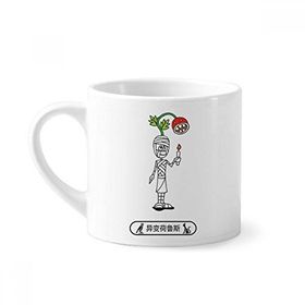 Dıythinker 170 ml Beyaz Mısır Mumya Cadılar Bayramı Mutasyonu Horus Mini Kahve Seramik Kupa