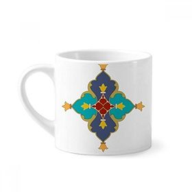 Dıythinker 170 ml Beyaz Modern Barok Çiçek Yaprağı Paralel Desenli Mini Kahve Seramik Kupa