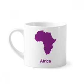 Dıythinker 170 ml Beyaz Mor Afrika İllüstrasyon Haritası Desenli Mini Kahve Seramik Kupa