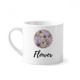 Dıythinker 170 ml Beyaz Mor Çizim Sanatı Bitki Çiçek Mini Kahve Seramik Kupa