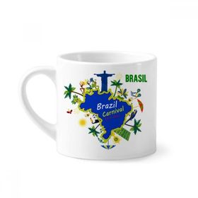 Dıythinker 170 ml Beyaz Mount Corcovado Brezilya Haritaları Brezilya Karnaval Mini Kahve Seramik Kupa