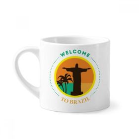 Dıythinker 170 ml Beyaz Mount Corcovado Brezilya Kültürel Element Mini Kahve Seramik Kupa