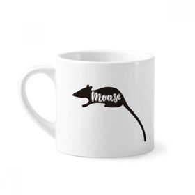 Dıythinker 170 ml Beyaz Mouse Siyah ve Beyaz Hayvan Mini Kahve Seramik Kupa