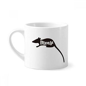 Dıythinker 170 ml Beyaz Mouse Siyah ve Beyaz Hayvan Mini Kahve Seramik Kupa