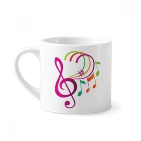 Dıythinker 170 ml Beyaz Müzik Notasyonu Yeşil Turuncu Pembe Mini Kahve Seramik Kupa