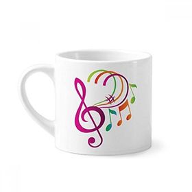 Dıythinker 170 ml Beyaz Müzik Notasyonu Yeşil Turuncu Pembe Mini Kahve Seramik Kupa