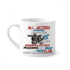 Dıythinker 170 ml Beyaz Müzik Pembe Renkli Enstrümanlar Desenli Mini Kahve Seramik Kupa