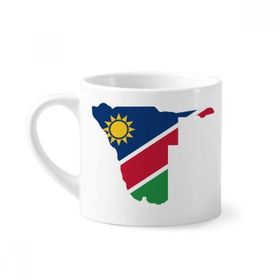 Dıythinker 170 ml Beyaz Namibya Cumhuriyeti Afrika Haritası Mini Kahve Seramik Kupa