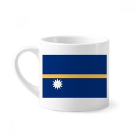 Dıythinker 170 ml Beyaz Nauru Ulusal Bayrağı Okyanusya Ülke Mini Kahve Seramik Kupa