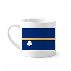 Dıythinker 170 ml Beyaz Nauru Ulusal Bayrağı Okyanusya Ülke Mini Kahve Seramik Kupa