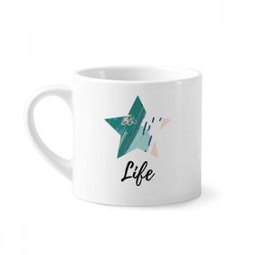 Dıythinker 170 ml Beyaz Nehirler Soyut Bitkiler Sanat Desenli Mini Kahve Seramik Kupa