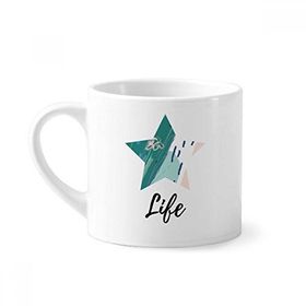 Dıythinker 170 ml Beyaz Nehirler Soyut Bitkiler Sanat Desenli Mini Kahve Seramik Kupa