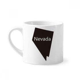 Dıythinker 170 ml Beyaz Nevada Amerika Birleşik Devletleri Haritası Mini Kahve Seramik Kupa