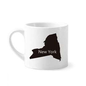 Dıythinker 170 ml Beyaz New York ABD Haritası Silüeti Mini Kahve Seramik Kupa