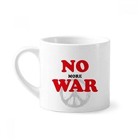 Dıythinker 170 ml Beyaz No More War World Love Peace World Mini Kahve Seramik Kupa