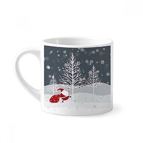 Dıythinker 170 ml Beyaz Noel Baba Kar Tanesi Ağacı Mini Kahve Seramik Kupa