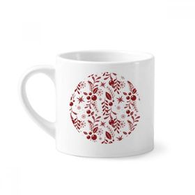 Dıythinker 170 ml Beyaz Noel Kırmızı Beyaz Dekorasyon Desenli Mini Kahve Seramik Kupa